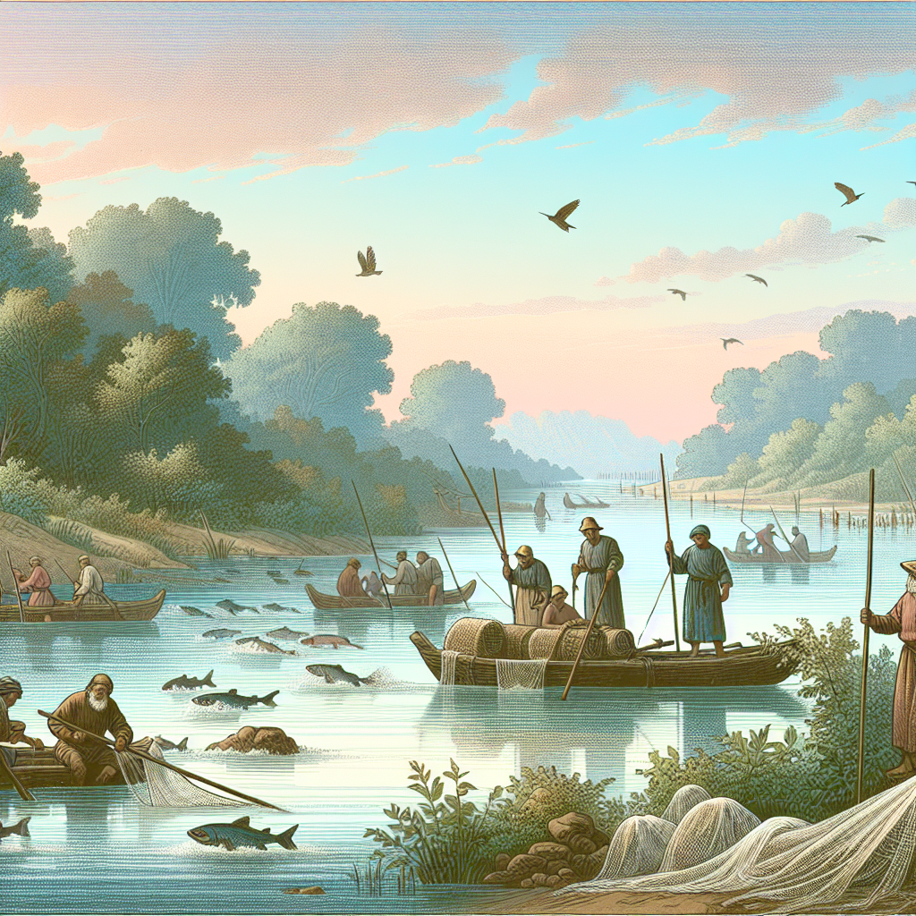 Eine historische Darstellung des Angelns